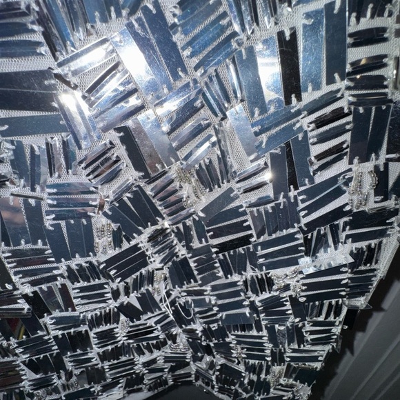 Worn once - ASOS Silver Sequin Long Sleeve Party Disco Dance Dress - Picture 5 of 12